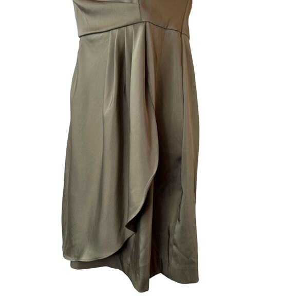 BANANA REPUBLIC Chiffon Cocktail Dress in Olive Green Size 6 - Picture 5 of 13
